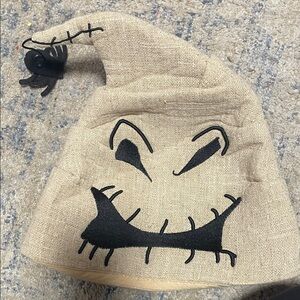 Tan Halloween Hat with Black Spider Design